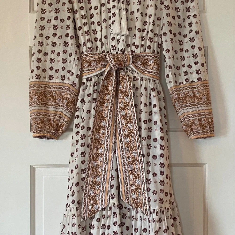 Cleobella White and Brown Midi Dress - Picture 13 of 14
